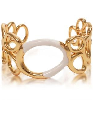 Retro Chic Time Ripples Round Bangle - Metallic