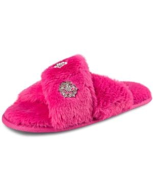 Jessica Simpson Embellished Cross Band Slide Slippers - Pink