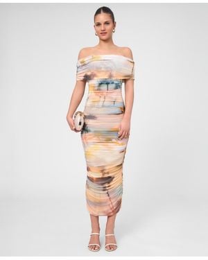 Rachel Roy Abstract-print Midi Dress - White