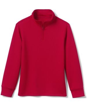 Lands' End Girls Active Performance Quarter Zip Pullover - Red
