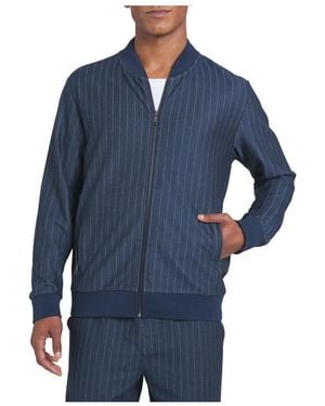 DKNY Pinstripe Zip-up Jacket - Blue