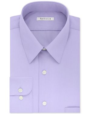 Van Heusen bigger Fit Wrinkle Free Poplin Solid Dress Shirt - Purple