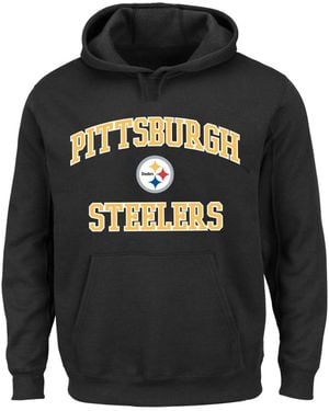 Fanatics Big & Tall Pittsburgh Steelers Graphic Midweight-fleece Hoodie - Gray