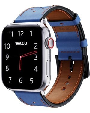 Waloo Breathable Leather Band For Apple Watch - Blue