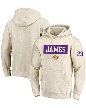 Profile Lebron James Los Angeles Lakers Big Tall Player Double Face Tri-blend Pullover Hoodie - White