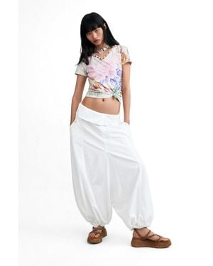 Desigual Balloon Pants 100% Cotton - White