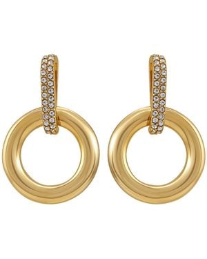 Guess Tone Door Knocker Drop Earrings - Metallic