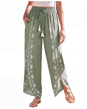 CUPSHE Tulip Picking Green Pants