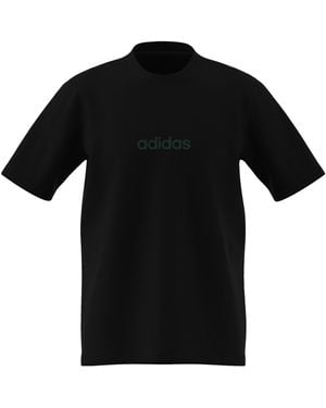 adidas Essentials Regular-fit Linear Logo Graphic T-shirt - Black