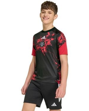 adidas Boys' And Girls' Manchester United Pre-match Raglan Short-sleeve T-shirt - Red