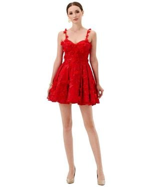 Bariano Penni 3d Floral Mini Dress - Red