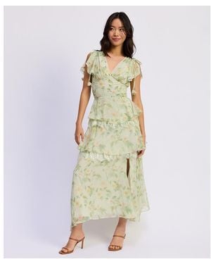 En Saison Paloma V-neck Maxi Dress - Metallic