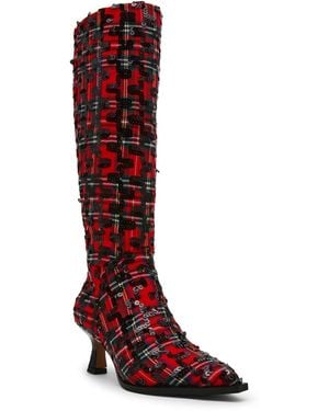 Betsey Johnson Pamella Kitten-heel Dress Boots - Red