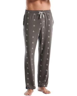 Original Penguin Perry Ellis Portfolio Classic Pete Pant Print Pajama Pants - Gray