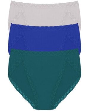 Natori Bliss Pima Cotton French Cut Briefs 3-pack - Blue