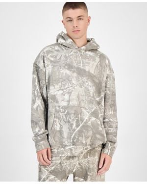 Smiley World Snowy Camo Leaf Hoodie - Gray