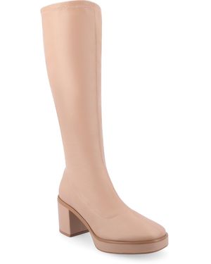 Journee Collection Alondra Wide Width Platform Knee High Boots - White
