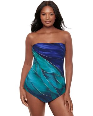 Miraclesuit Maldiva Hankini Underwire Pull-on Tankini Top - Blue
