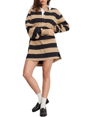 GOOD AMERICAN Cotton Jersey Polo Mini Dress - Black