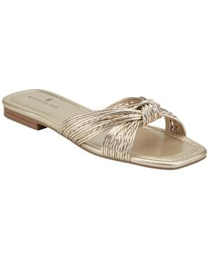 Bandolino Sella Knotted Slip-on Flat Sandals - White