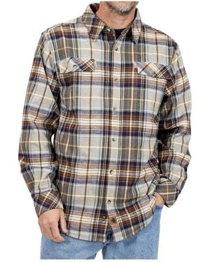 Legendary Whitetails Big & Tall Plaid Stretch Long-sleeve Button-down Shirt - Gray