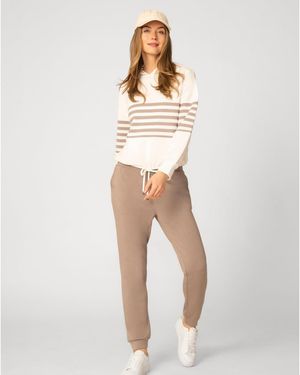 Cable & Gauge Stripe Hoodie Set - White