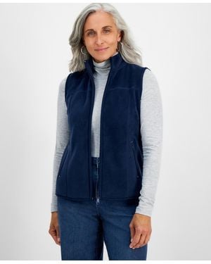 Style & Co. Petite Polar Fleece Vest - Blue