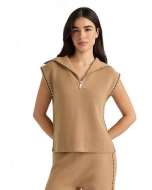 HUNTER Half-zip Sweater - Brown