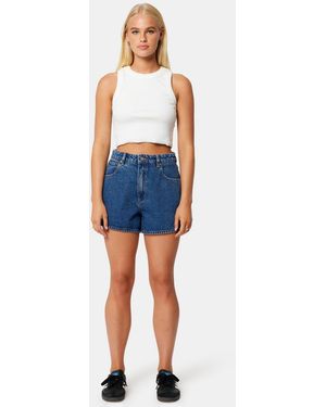 A.Brand Venice Bella Mid-rise Denim Shorts - Blue