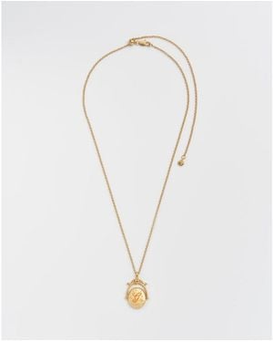 Fable England G Initial Gerbera Spinner Chain Necklace - White
