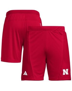 adidas Nebraska Huskers Designed For Training 7" Aeroready Shorts - Red