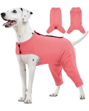 Kuoser Rear Leg Recovery Onesie Surgical Suit For Dogs - Red