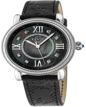 Gevril Marsala Leather Watch 37mm - Black