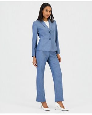 Le Suit Two-button Shawl Collar Blazer & Pants Suit - Blue