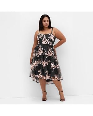 City Chic Plus Size Ambrosia Strapless Tulle Dress - White
