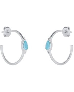 Spero London Drop Turquoise Solitaire Earrings Sterling - Metallic