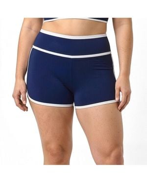 Calypsa Plus Size Swim Shorts - Blue