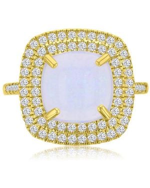 Macy's 14k Gold-plated Turquoise Halo Fashion Ring - Metallic