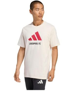 adidas Liverpool Three-stripes Wordmark T-shirt - White