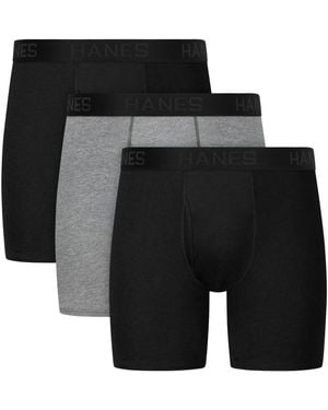 Hanes Ultimate Comfort Blend Boxer Briefs - Black