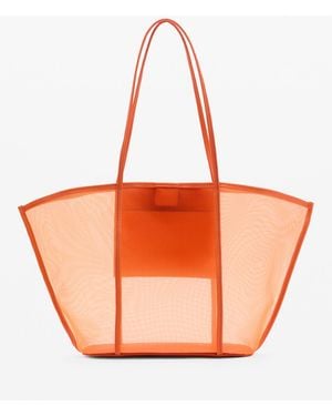 Mango Semi-transparent Shopper Bag - Orange