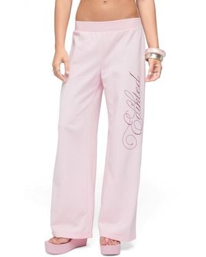 Edikted Studio Rhinestone Sweatpants - Pink