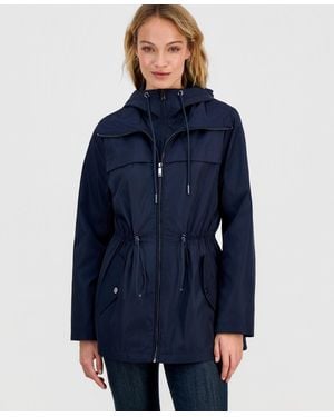 Calvin Klein Bibbed Hooded Anorak Coat - Blue