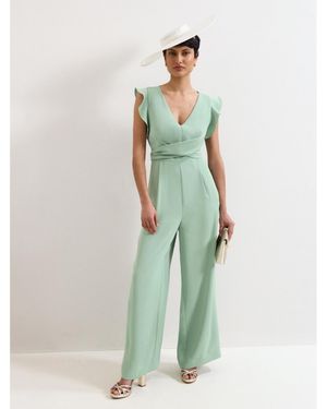 Phase Eight Ayla V-neck Wide Leg Jumpsuit - Green