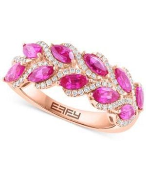 Effy Effy Marquise Cut Diamond Statement Ring Diamond Hoop Earrings In 14k Rose Gold - Pink