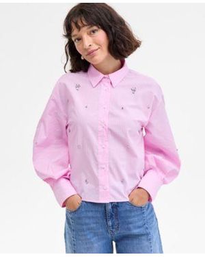 On 34th Embellished Striped Shirt Xxs 3x Macys Exclusive - Purple