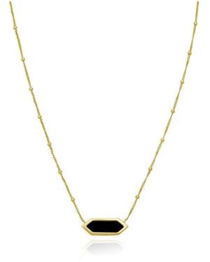 The Lovery Hexagon Bead Necklace 14k Gold - Metallic