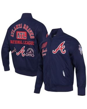 Pro Standard Atlanta Braves Twill Full-zip Jacket - Blue