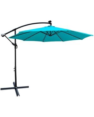 Flynama 10 Ft Solar Led Patio Umbrella - Blue