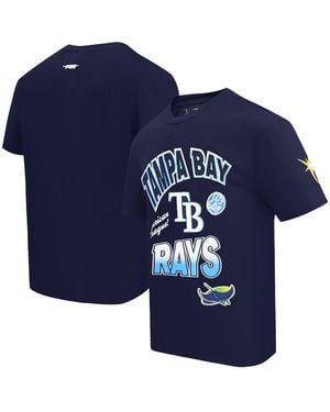 Pro Standard Tampa Bay Rays Turn It Up Dropped Shoulder T-shirt - Blue